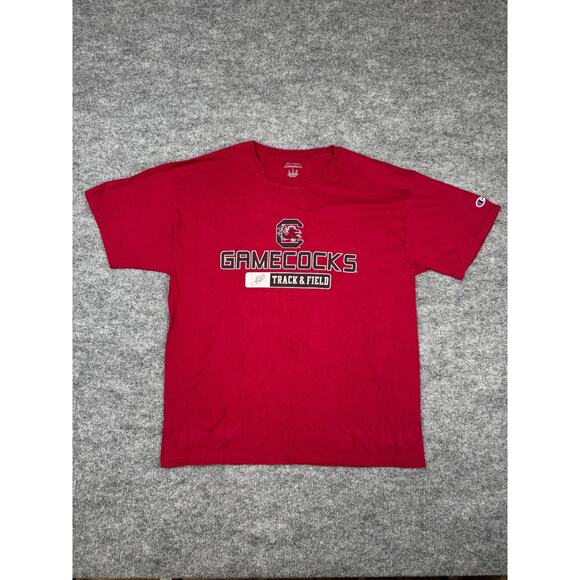 Champion South Carolina Gamecocks Track & Field Shirt Men’s Large Red Tee - Picture 1 of 11
